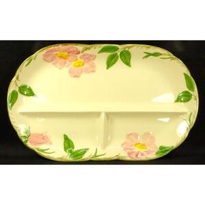 Franciscan‎ Desert Rose Divided Relish Dish / Tray 3 Sections USA 12" Vtg 1966
